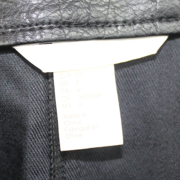 Women's HM Black Pencil Pleather Skirt Size 4 - Picture 12 of 14